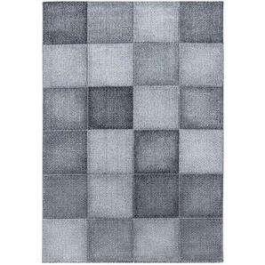 Novel Webteppich, Grau, Textil, Karo, rechteckig, 140x200 cm, Oeko-Tex® Standard 100, für Fußbodenheizung geeignet, schmutzabweisend, Hausstauballergiker lichtunempfindlich, antistatisch, pflegeleicht, strapazierfähig, leicht zusammenrollbar, Teppiche &