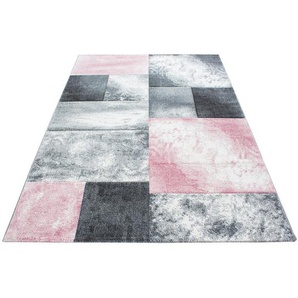 Novel Webteppich Hawaii 1710, Pink, Textil, Karo, rechteckig, 120x170 cm, Oeko-Tex® Standard 100, für Fußbodenheizung geeignet, schmutzabweisend,