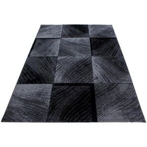 Novel Webteppich Plus 8003, Schwarz, Textil, Karo, rechteckig, 80x150 cm, Oeko-Tex® Standard 100, für Fußbodenheizung geeignet, schmutzabweisend,