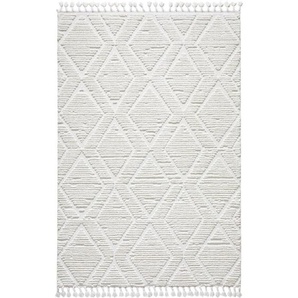 Novel Webteppich Skagen, Weiß, Textil, Boho, rechteckig, 160x230 cm, Oeko-Tex® Standard 100, für Fußbodenheizung geeignet, Teppiche & Böden, Teppiche, Moderne Teppiche