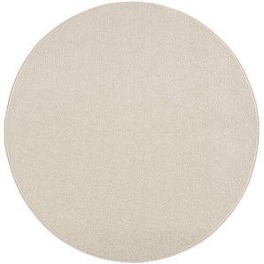 Novel Webteppich Uni, Creme, Textil, Uni, rund, Oeko-Tex® Standard 100, pflegeleicht, Teppiche & Böden, Teppiche, Runde Teppiche