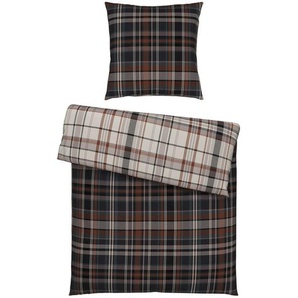Novel Wendebettwäsche, Braun, Textil, Karo, 135x200 cm, Textiles Vertrauen - Oeko-Tex®, schadstoffgeprüft, Schlaftextilien, Bettwäsche, Bettwäsche,