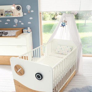 Bett NOW BY HÜLSTA now minimo Betten Gr. Liegefläche B/L: 70 cm x 140 cm Höhe: 88 cm, kein Härtegrad, weiß (weiß, eiche) Baby Gitterbett Gitterbetten Betten