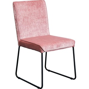 Esszimmerstuhl NOW BY HÜLSTA S23 Stühle Gr. B/H/T: 50,5 cm x 88 cm x 64 cm, Samt, Metall, rosa (altrosa, schwarz matt) Küchenstühle 2er Set, in mehreren Farben und Bezugsqualitäten