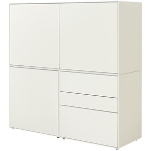 now! by hülsta Highboard 3-teilig  now! easy ¦ weiß ¦ Maße (cm): B: 128 H: 128 T: 45