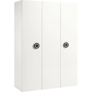 Kleiderschrank NOW BY HÜLSTA now minimo Schränke Gr. B/H/T: 135 cm x 194 cm x 53 cm, 3 St., weiß (schneeweiß) Baby Kinderkleiderschrank Kinderschränke Schränke mit schwarzen Augengriffen, 3 türig, Breite 135 cm