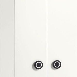 Kleiderschrank NOW BY HÜLSTA now minimo Schränke Gr. B/H/T: 90 cm x 193 cm x 53 cm, 2 St., weiß (schneeweiß) Baby Kinderkleiderschrank Kinderschränke Schränke mit schwarzen Augengriffen, Breite 90 cm