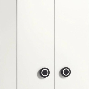 Kleiderschrank NOW BY HÜLSTA now minimo Schränke Gr. B/H/T: 90 cm x 194 cm x 53 cm, 2 St., weiß (schneeweiß) Baby Kinderkleiderschrank Kinderschränke Schränke mit schwarzen Augengriffen und Schublade, Breite 90 cm