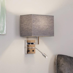 Nowodvorski Lighting Wandlampe Hotel mit Flexarm und Textilschirm, grau 9302