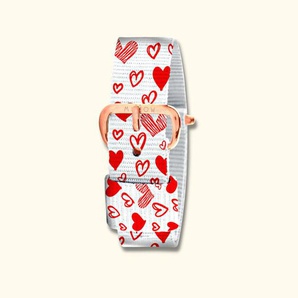 Nylon Armband Love, rosegoldene Schnalle, für die Kinderuhr Millow