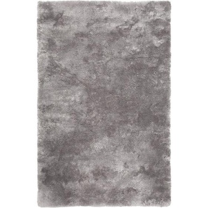 Obsession Hochflorteppich My Curacao, Silber, Textil, Uni, rechteckig, 200x290 cm, Oeko-Tex® Standard 100, für Fußbodenheizung geeignet, Fasern