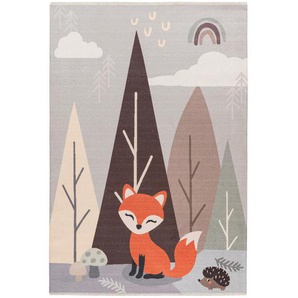 Obsession Kinderteppich My Greta, Mehrfarbig, Textil, Fuchs, rechteckig, 115x170 cm, Oeko-Tex® Standard 100, Global Recycled Standard (Grs), für