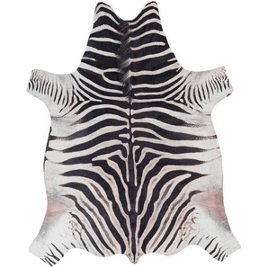 Obsession Rinderfell My Toledo, Schwarz, Weiß, Textil, Tierform, 155x190 cm, für Fußbodenheizung geeignet, lichtunempfindlich, strapazierfähig, leicht zusammenrollbar, rutschfeste Unterfläche, vegan, Teppiche & Böden, Teppiche, Fellteppiche
