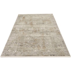 OCI DIE TEPPICHMARKE Teppich BESTSELLER CAVA, rechteckig, Höhe: 8 mm, Glanz Viskose, mit Fransen, Hoch Tief Struktur, Vintage, Wohnzimmer