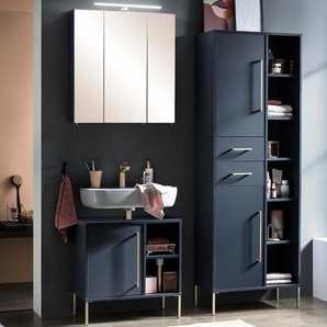 Offener Hochschrank »Kent« - dunkelblau - Holz -