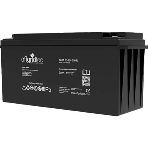 OFFGRIDTEC Solar-Akkus AGM Solarbatterie Akkumulatoren Gr. 12 V 154000 mAh, schwarz Solartechnik