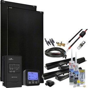 OFFGRIDTEC Solaranlage MobileBlack XL 360W/30A MPPT DUO Laderegler PERC Solarmodul Solarmodule für Wohnmobile mit einzigartigen Moduldesign schwarz Solartechnik
