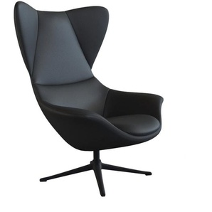 Ohrensessel FLEXLUX Stilo Relaxsessel Sessel Gr. Echtleder, B/H/T: 90 cm x 115 cm x 88 cm, schwarz (deep black) Ohrensessel