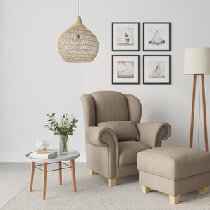 Ohrensessel HOME AFFAIRE Queenie Ohrenseesel Sessel Gr. Struktur fein+weich, B/H/T: 117 cm x 111 cm x 94 cm, braun (schlamm) Ohrensessel mit softem, weichem Sitzkomfort und zeitlosem Design