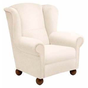 Ohrensessel MAX WINZER Malmö Sessel Gr. Struktur, ohne Hocker, B/H/T: 90 cm x 100 cm x 89 cm, beige (creme) Ohrensessel Sessel mit Holz-Kugelfüßen