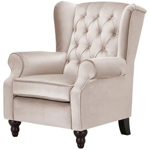 Ohrensessel Samt Canyon ¦ rosa/pink ¦ Maße (cm): B: 83 H: 102 T: 89.0