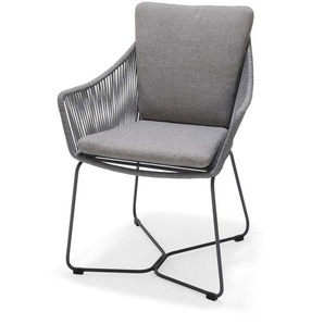 OPAL Sessel, inkl. Olefin Sitz- und Rückenkissen in Roasted Sesame Gestell aus Stahl in Graphit