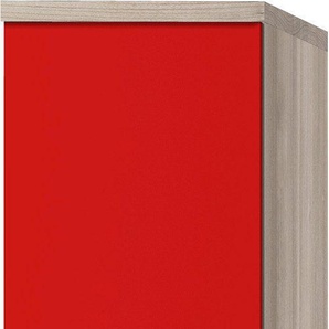 Apothekerschrank OPTIFIT Faro Schränke Gr. B/H/T: 30 cm x 174,4 cm x 57,1 cm, 2 St., rot (rot glanz) Apothekerschränke 2 Auszüge, Metallgriffe, Breite 30 cm