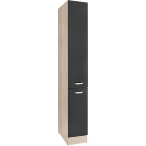 Apothekerschrank OPTIFIT Faro Schränke Gr. B/H/T: 30 cm x 206,8 cm x 57,1 cm, 2 St., grau (anthrazit) Apothekerschränke 2 Auszüge, Metallgriffe, Breite 30 cm