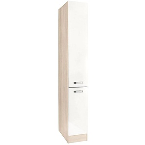 Apothekerschrank OPTIFIT Faro Schränke Gr. B/H/T: 30 cm x 206,8 cm x 57,1 cm, 2 St., weiß (weiß glanz) Apothekerschränke Schränke 2 Auszüge, Metallgriffe, Breite 30 cm