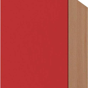 Apothekerschrank OPTIFIT Odense Schränke Gr. B/H/T: 30 cm x 206,8 cm x 57,1 cm, rot (rot, buche) Apothekerschränke 30 cm breit, 207 hoch, mit 2 Auszügen, für viel Stauraum