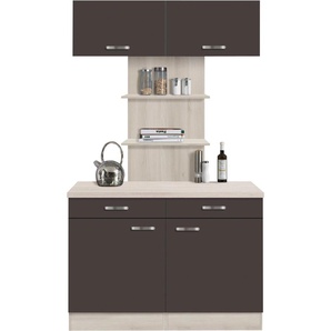 Buffet OPTIFIT Faro Schränke Gr. B/H/T: 120 cm x 206,6 cm x 60 cm, 2 St., grau (anthrazit) Anrichten Buffets Schränke mit Metallgriffen, Breite 120 cm