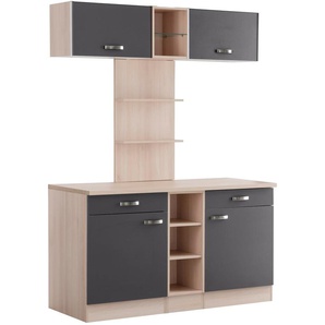 Buffet OPTIFIT Faro Schränke Gr. B/H/T: 150 cm x 206,6 cm x 60 cm, 2 St., grau (anthrazit) Anrichten Buffets Schränke mit Metallgriffen, Breite 150 cm
