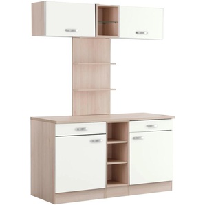 Buffet OPTIFIT Faro Schränke Gr. B/H/T: 150 cm x 206,6 cm x 60 cm, 2 St., weiß (weiß matt) Anrichten Buffets Schränke mit Metallgriffen, Breite 150 cm