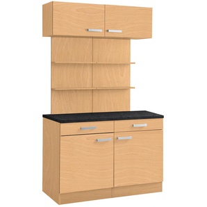Buffet OPTIFIT Odense Schränke Gr. B/H/T: 120 cm x 206,5 cm x 60 cm, 4 St., braun (buche, buche) Anrichten Buffets Schränke 120 cm breit, für viel Stauraum