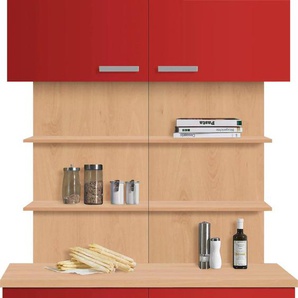 Buffet OPTIFIT Odense Schränke Gr. B/H/T: 120 cm x 206,5 cm x 60 cm, 4 St., rot (rot, buche) Anrichten Buffets Schränke 120 cm breit, für viel Stauraum