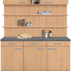 Buffet OPTIFIT Odense Schränke Gr. B/H/T: 150 cm x 206,5 cm x 60 cm, 5 St., braun (buche, buche) Anrichten Buffets Schränke 150 cm breit, für viel Stauraum