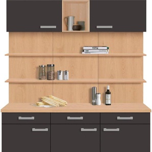 Buffet OPTIFIT Odense Schränke Gr. B/H/T: 150 cm x 206,5 cm x 60 cm, 5 St., grau (anthrazit, buche) Anrichten Buffets Schränke 150 cm breit, für viel Stauraum