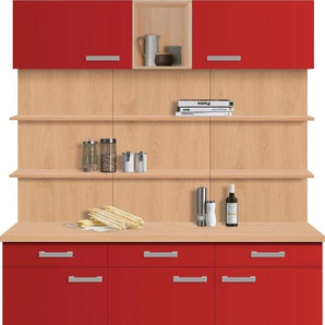 Buffet OPTIFIT Odense Schränke Gr. B/H/T: 150 cm x 206,5 cm x 60 cm, 5 St., rot (rot, buche) Anrichten Buffets Schränke 150 cm breit, für viel Stauraum