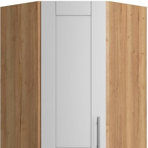 Eckhängeschrank OPTIFIT Ahus Schränke Gr. B/H/T: 60 cm x 89,6 cm x 34,9 cm, 1 St., grau (hellgrau matt, wildeiche nachbildung) Eckhängeschrank Breite 60 x 60cm