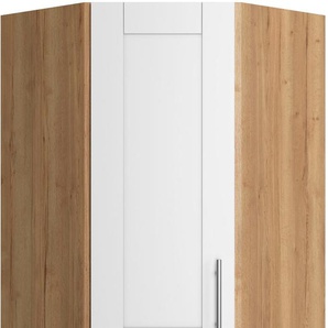 Eckhängeschrank OPTIFIT Ahus Schränke Gr. B/H/T: 60 cm x 89,6 cm x 34,9 cm, 1 St., braun (weiß matt, wildeiche nachbildung) Eckhängeschrank Breite 60 x 60cm