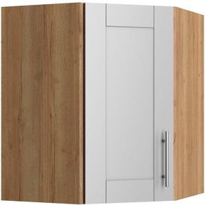 Eckhängeschrank OPTIFIT Ahus Schränke Gr. B/H/T: 60 cm x 70,4 cm x 34,9 cm, 1 St., grau (hellgrau matt, wildeiche nachbildung) Eckhängeschrank Breite 60 x cm