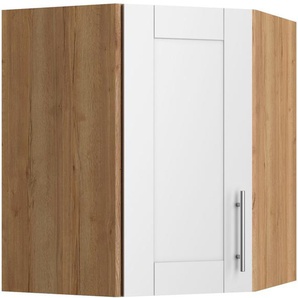Eckhängeschrank OPTIFIT Ahus Schränke Gr. B/H/T: 60 cm x 70,4 cm x 34,9 cm, 1 St., braun (weiß matt, wildeiche nachbildung) Eckhängeschrank Breite 60 x cm