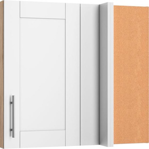 Eckhängeschrank OPTIFIT Ahus Schränke Gr. B/H/T: 80 cm x 70,4 cm x 34,9 cm, 1 St., braun (weiß matt, wildeiche nachbildung) Küchenhängeschrank Eckhängeschrank Breite 80 x 45 cm