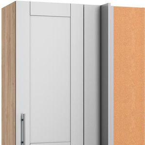 Eckhängeschrank OPTIFIT Ahus Schränke Gr. B/H/T: 80 cm x 89,6 cm x 45 cm, 1 St., grau (hellgrau matt, wildeiche nachbildung) Küchenhängeschrank Eckhängeschrank Breite 80 x 45 cm