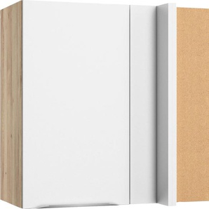 Eckhängeschrank OPTIFIT Aken Schränke Gr. B/H/T: 85 cm x 70,4 cm x 34,6 cm, weiß (weiß, wildeiche nachbildung) Eckhängeschrank