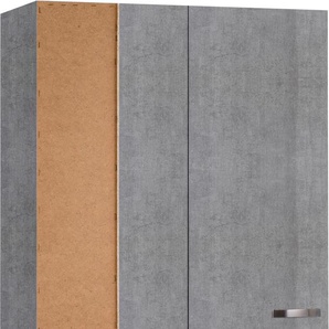 Eckhängeschrank OPTIFIT Cara Schränke Gr. B/H/T: 80 cm x 89,6 cm x 34,9 cm, 1 St., grau (beton, beton) Hängeschränke
