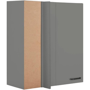 Eckhängeschrank OPTIFIT Elga Schränke Gr. B/H/T: 80 cm x 89,6 cm x 34,9 cm, 1 St., grau (basaltgrau, basaltgrau) Hängeschränke mit Soft-Close-Funktion und Metallgriff, Breite 80 cm