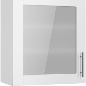Glashängeschrank OPTIFIT Ahus Schränke Gr. B/H/T: 60 cm x 70,4 cm x 34,9 cm, 1 St., weiß (weiß matt, weiß) Glashängeschrank Breite 60 cm