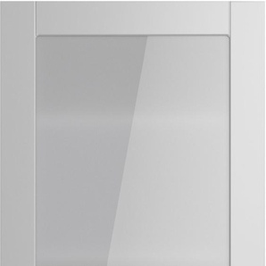 Glashängeschrank OPTIFIT Ahus Schränke Gr. B/H/T: 60 cm x 89,6 cm x 34,9 cm, 1 St., grau (hellgrau matt, wildeiche nachbildung) Glashängeschrank Breite 60 cm