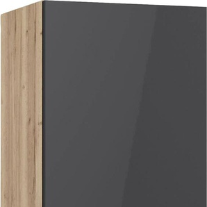 Hängeschrank OPTIFIT Aken Schränke Gr. B/H/T: 40 cm x 70,4 cm x 34,6 cm, grau (anthrazit hochglanz, wildeiche nachbildung) Hängeschränke